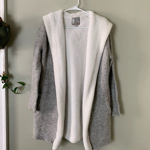 Grey Soft Hooded Cardigan